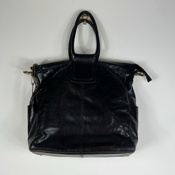 Nino Bossi Handbag Jara’s Ring Leather Tote Hobo Bag Black Zipper Close - Picture 3 of 13